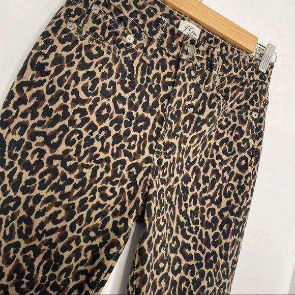 J. Crew 10" High Rise Toothpick Jeans Leopard Print Size 25 - Picture 3 of 10